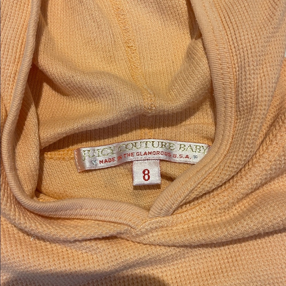 Juicy Couture Baby Apricot Waffle Hoodie Size 8 - Picture 2 of 3